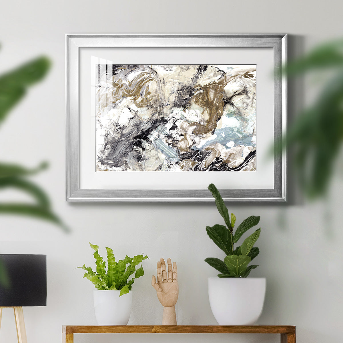 Marbelized Abstract - Modern Framed Art Print