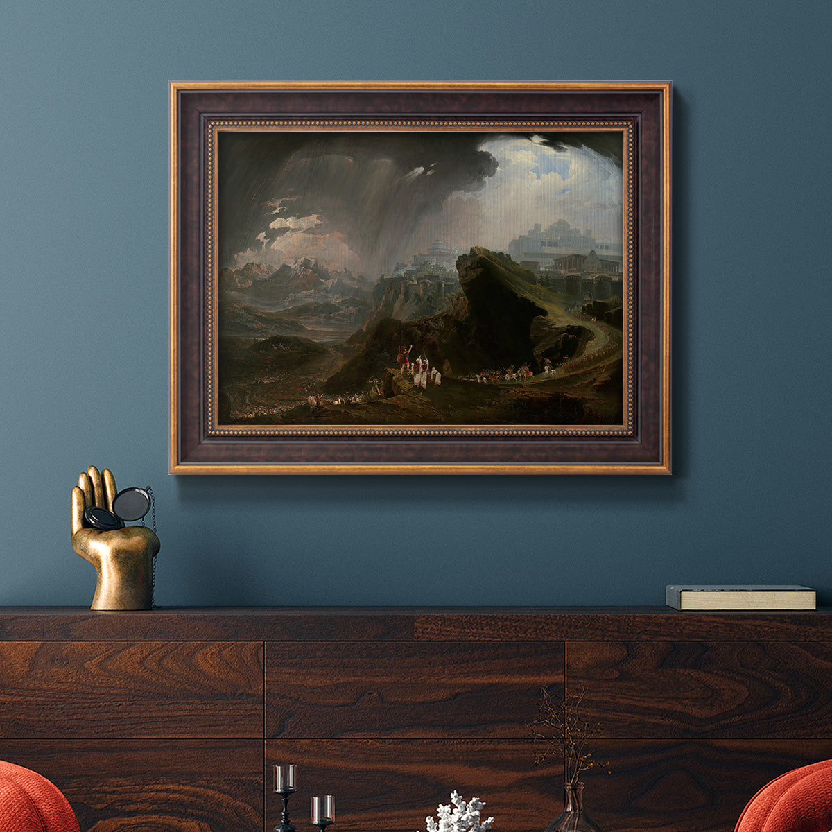 Joshua Commanding the Sun to Stand Still upon Gibeon - Ornate Framed Canvas Print