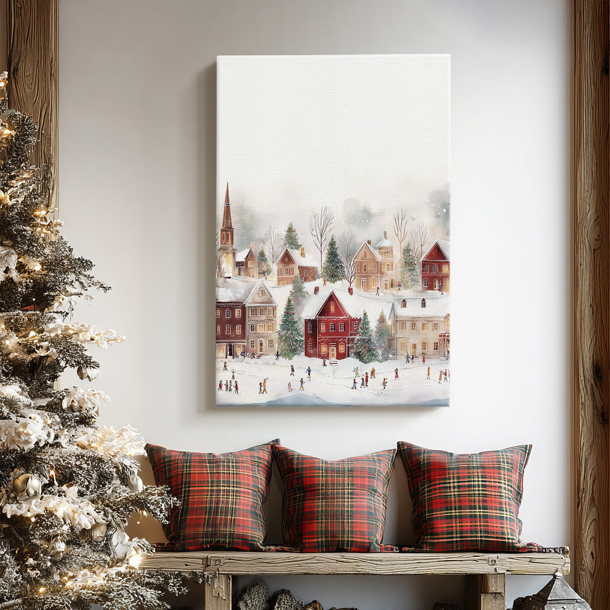 Frostlit Evergreen Green - Canvas Art Print