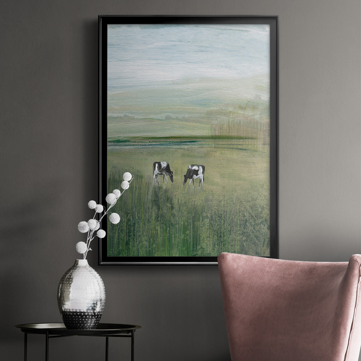 Out to Pasture II - Modern Framed Canvas Print