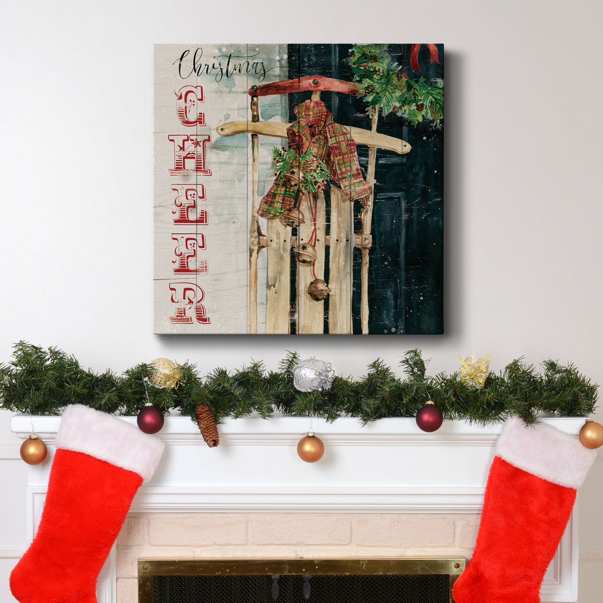 Christmas Cheer Sled-Premium Gallery Wrapped Canvas - Ready to Hang