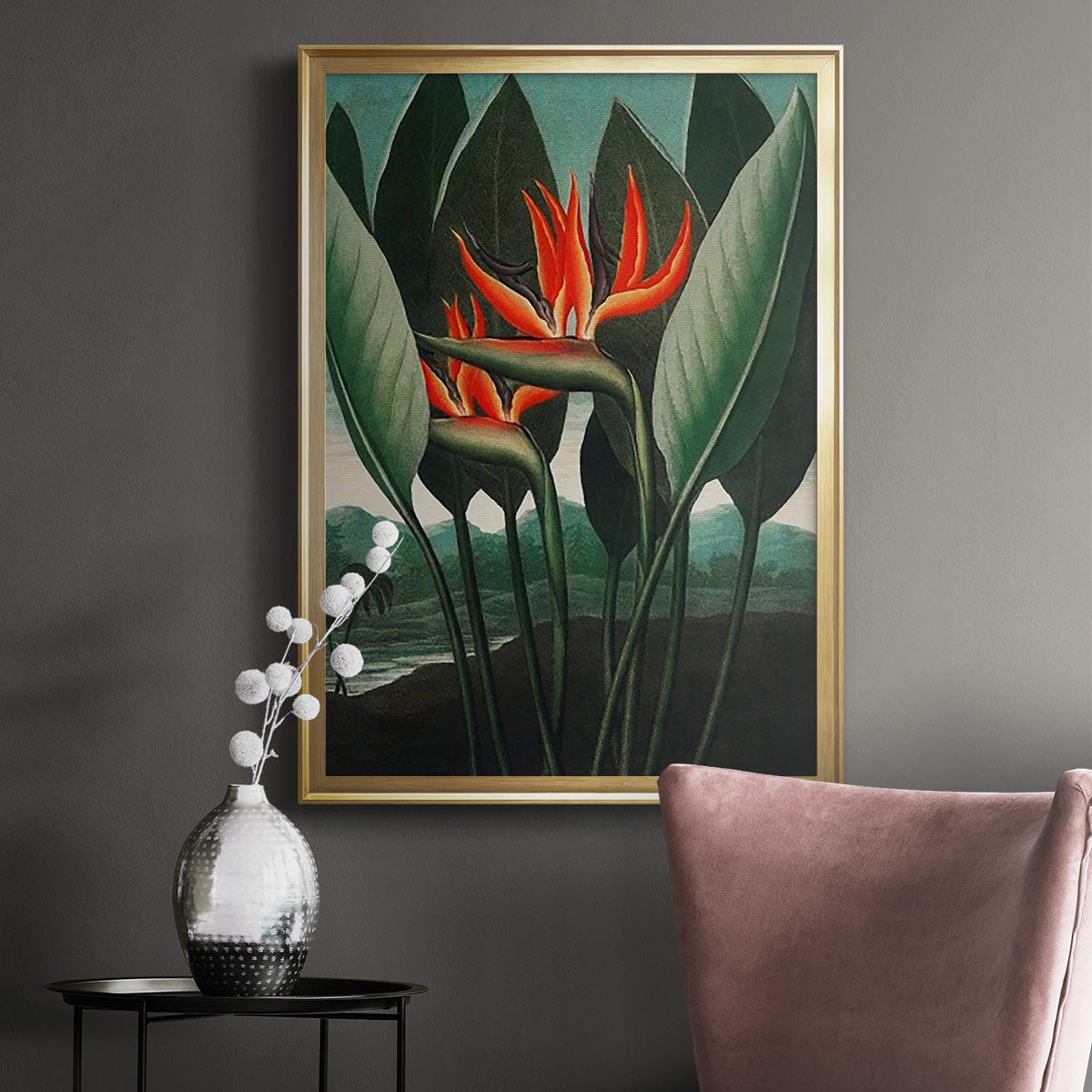 Temple of Flora IV - Modern Framed Canvas Print