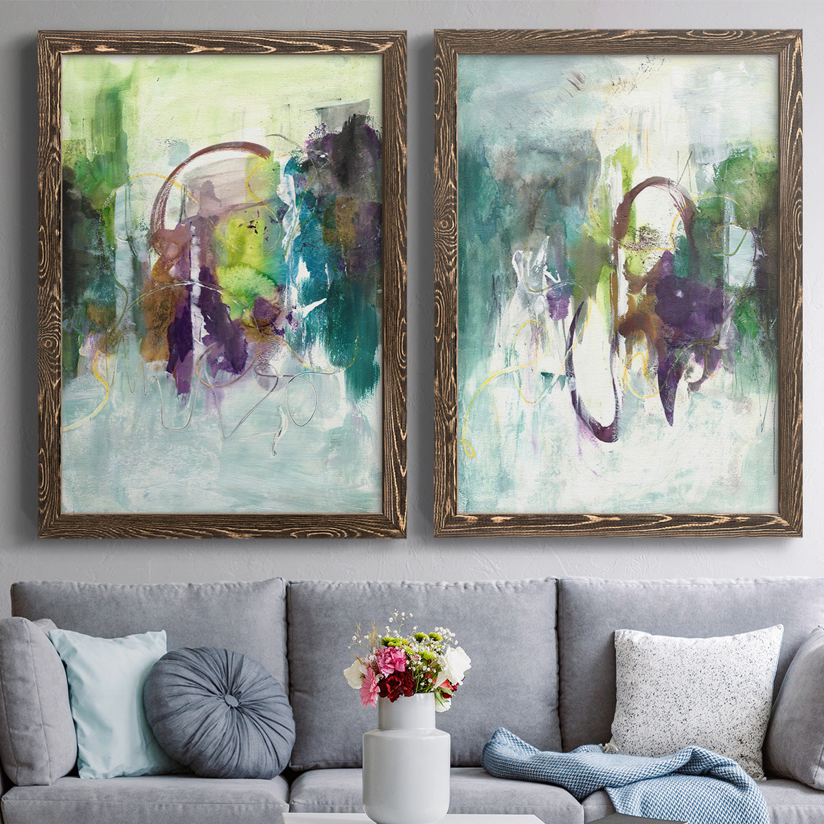 Moving On I - Premium Framed Canvas 2 Piece Set - Ready to Hang