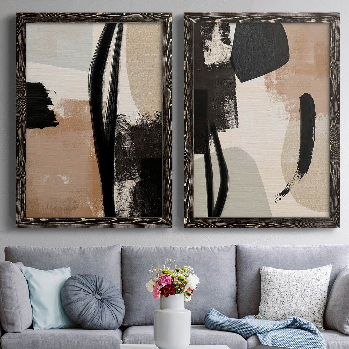 Selective Arrangement I - Premium Framed Canvas 2 Piece Set - Ready to Hang