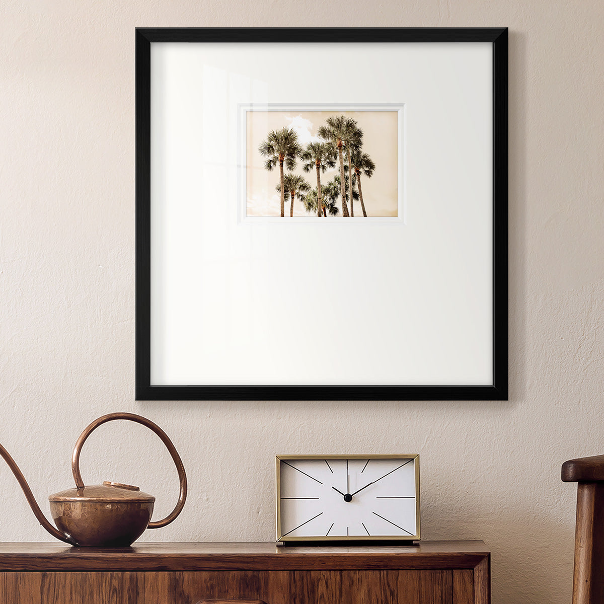 Blushing Palms Premium Framed Print Double Matboard