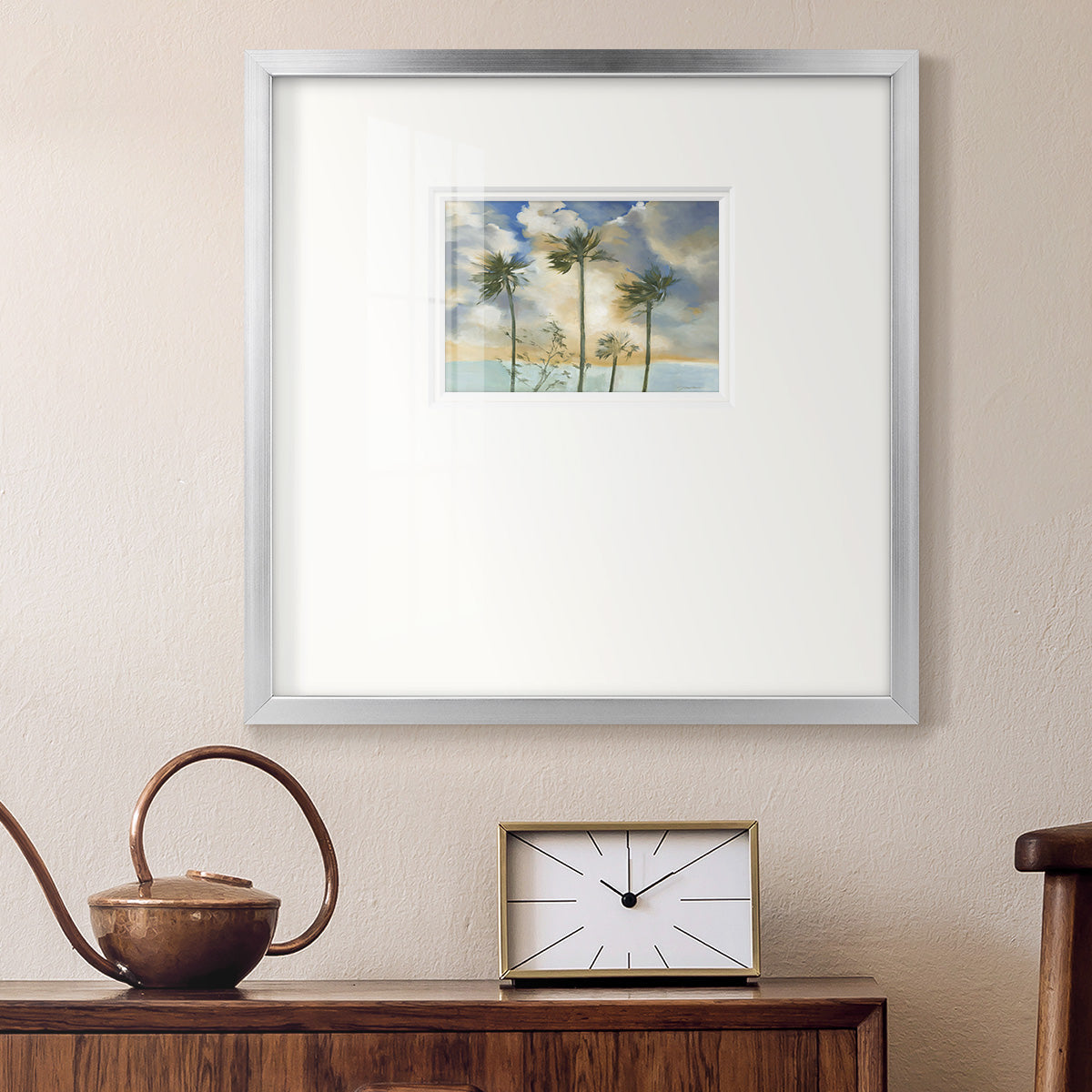 Palms in the Wind Premium Framed Print Double Matboard