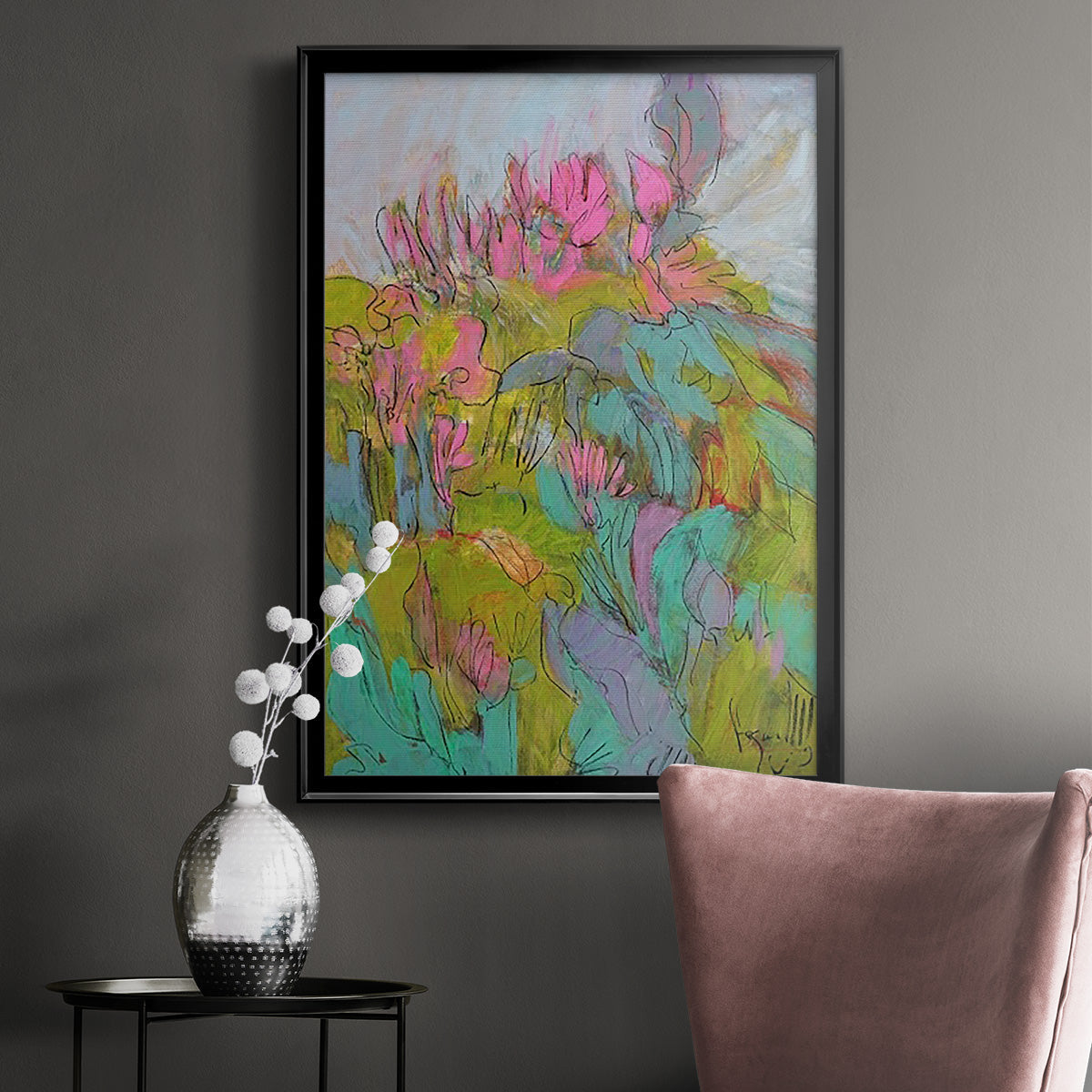 Rise and Bloom - Modern Framed Canvas Print