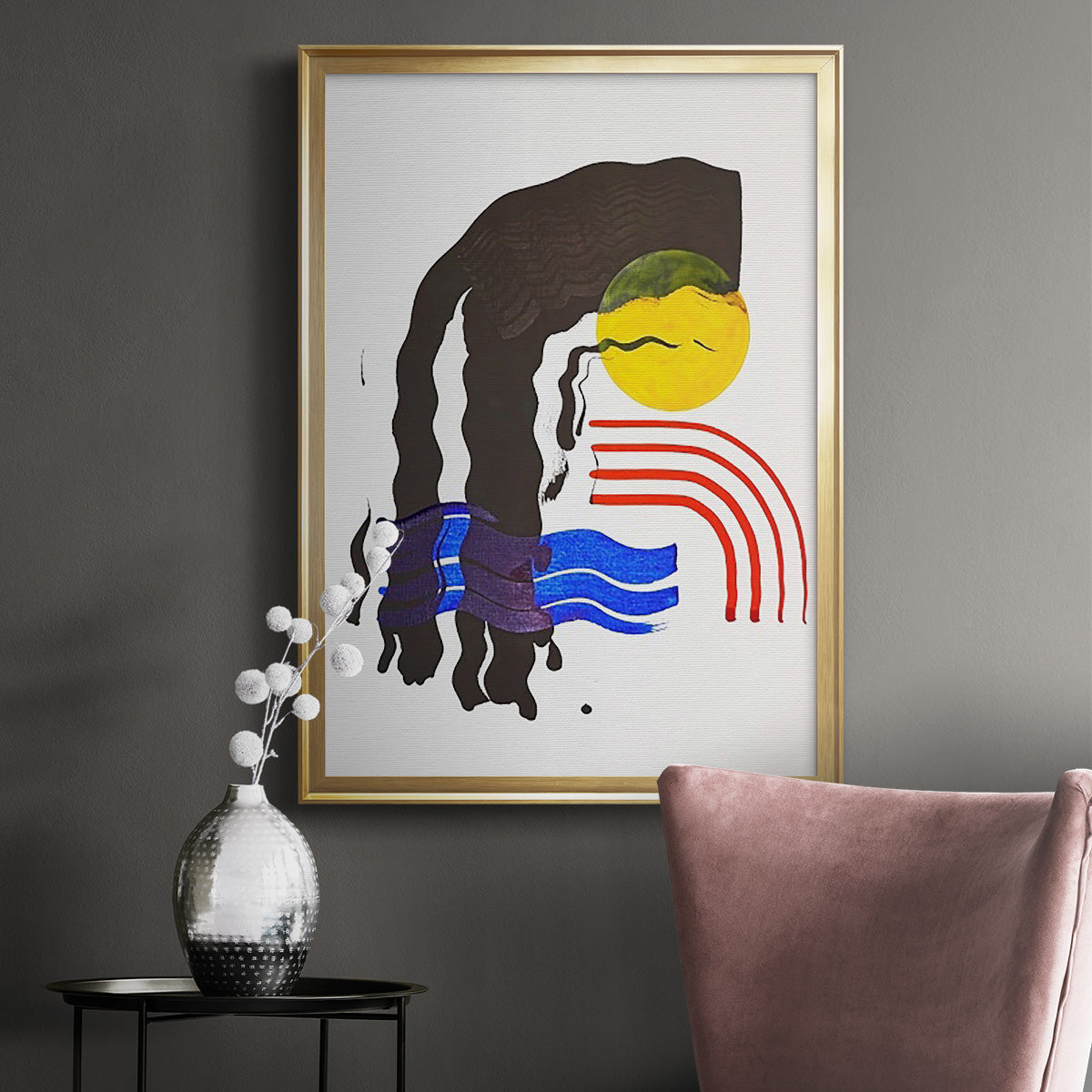 Shifting I - Modern Framed Canvas Print