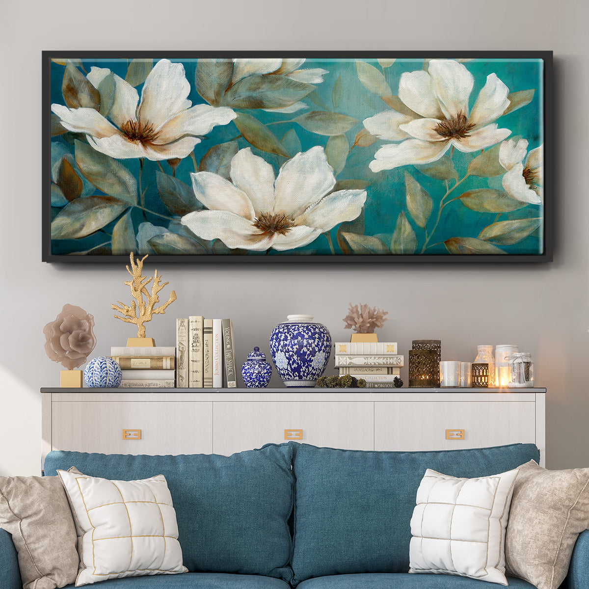 Shade of Blue - Floater Framed Canvas Print