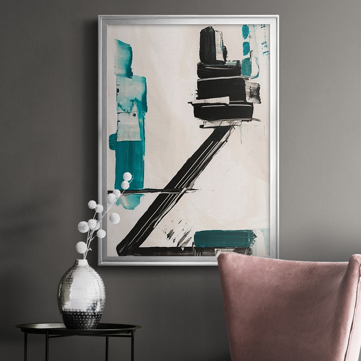 Geometry Notes IV - Modern Framed Canvas Print