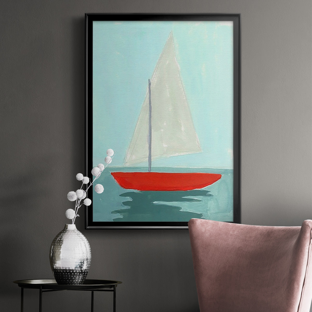 Small Sail II - Modern Framed Canvas Print