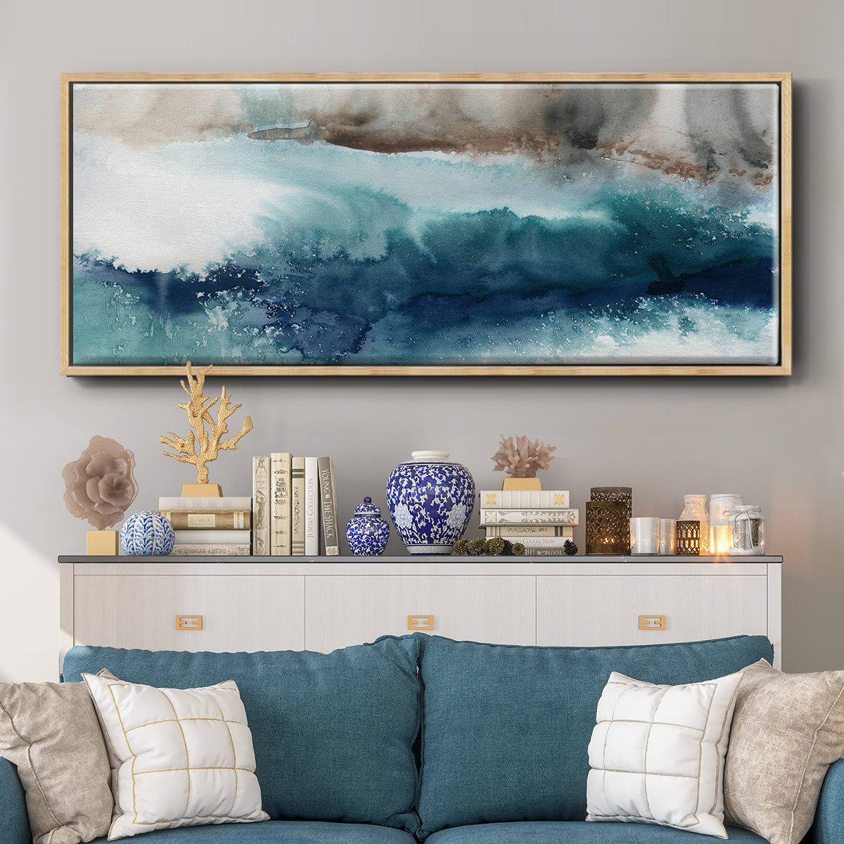 Shifting Seashore - Floater Framed Canvas Print