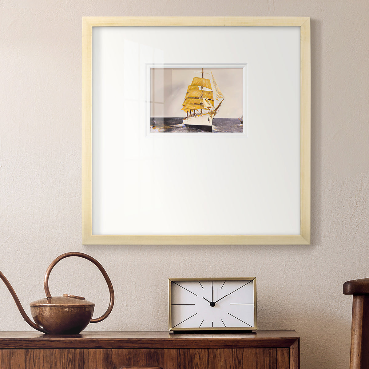 Golden Sailor Premium Framed Print Double Matboard