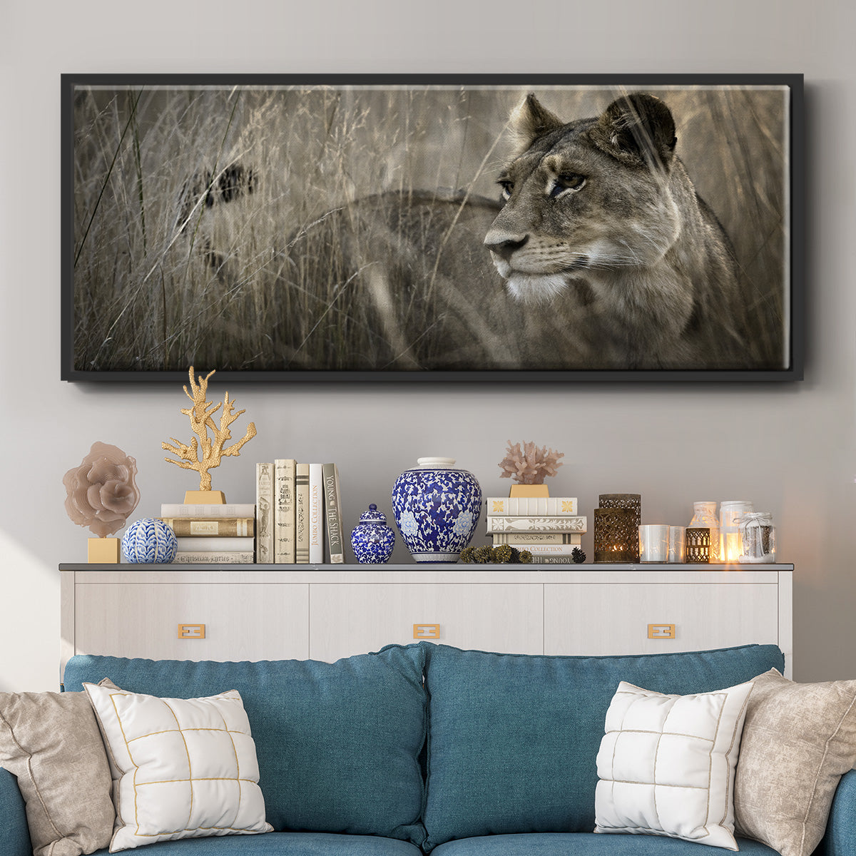 Tall Grass Alpha - Floater Framed Canvas Print