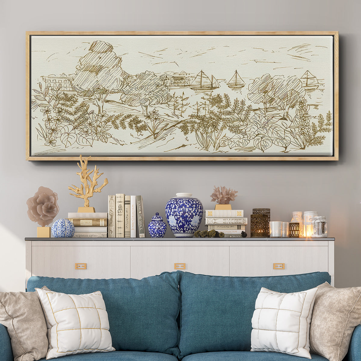 Autumn Landing I - Floater Framed Canvas Print