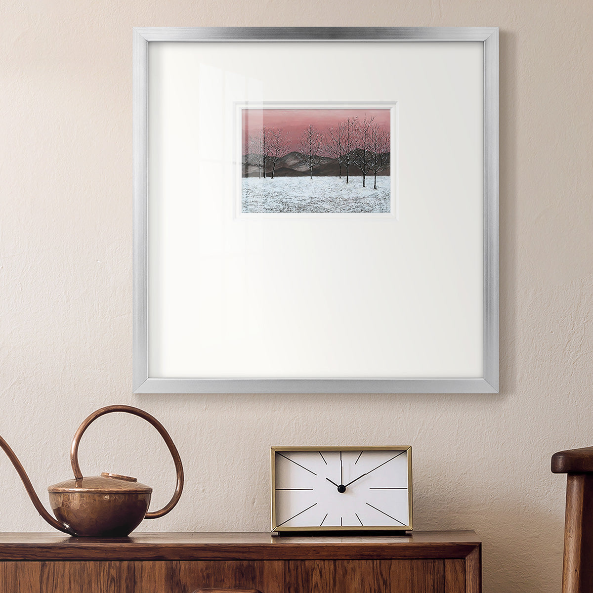 Sunset Snowfall II Premium Framed Print Double Matboard