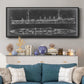 Navy Cruiser Blueprint - Floater Framed Canvas Print