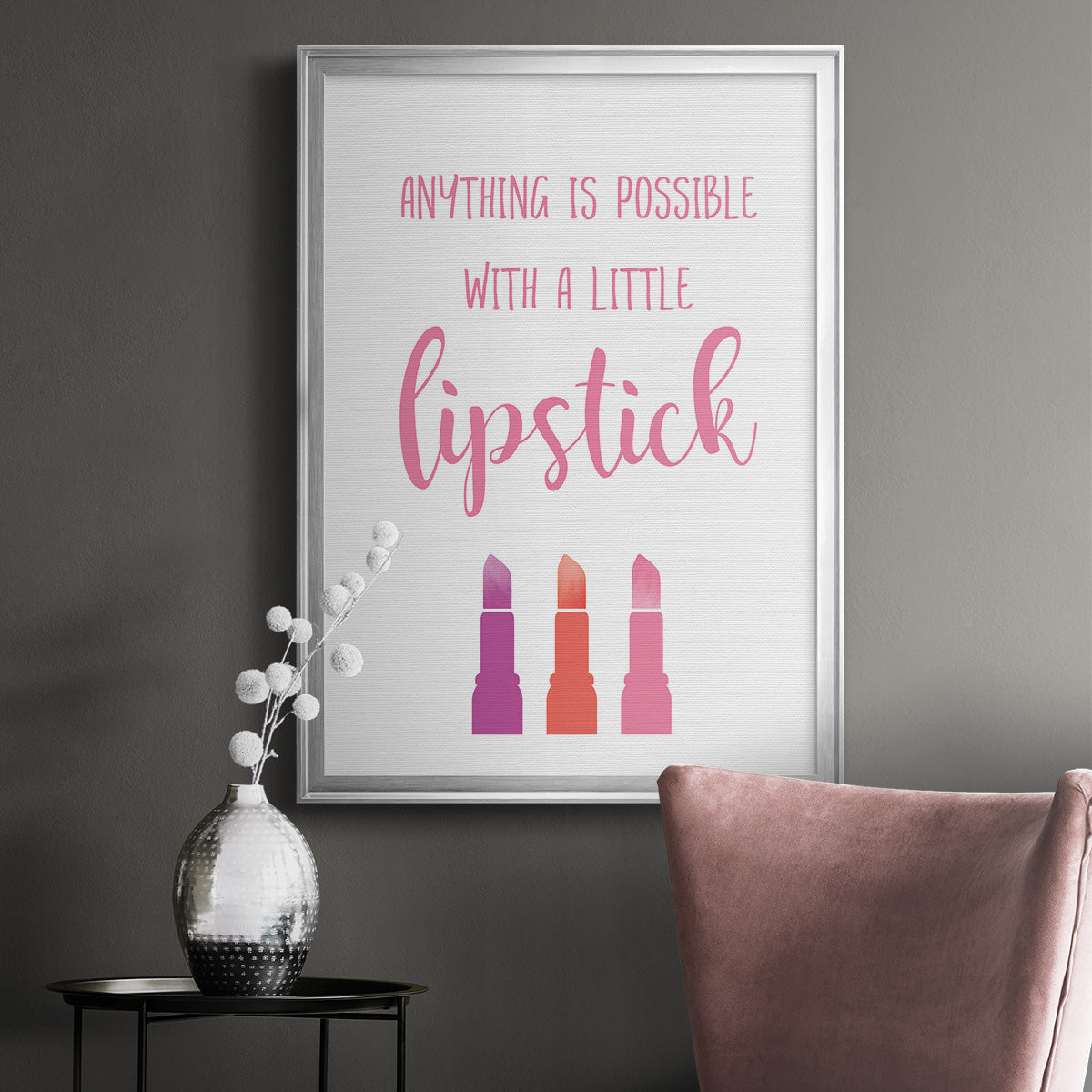 Little Lipstick - Modern Framed Canvas Print