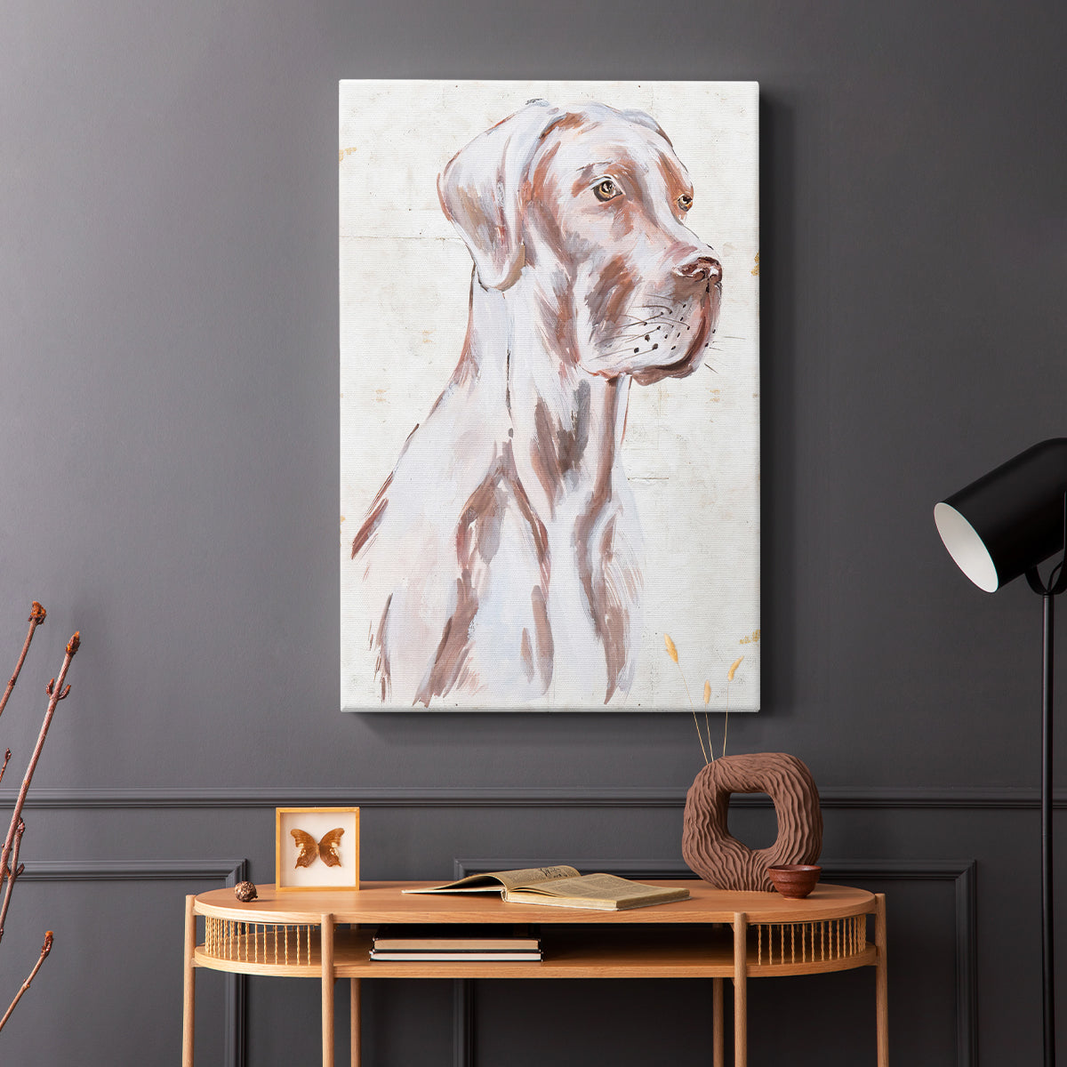 Sitting Dog IV - Canvas Art Print