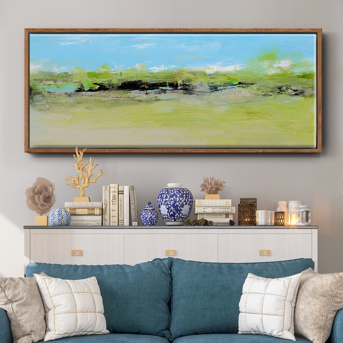 From the Terrace I - Floater Framed Canvas Print