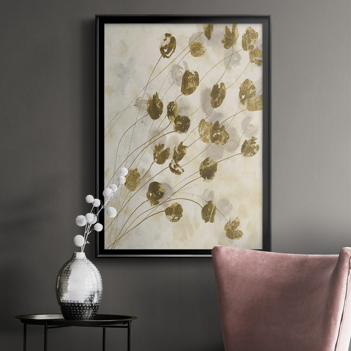 Elegance In Bloom IV - Modern Framed Canvas Print