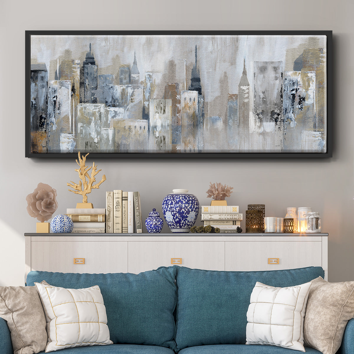 Bay City Reflection - Floater Framed Canvas Print