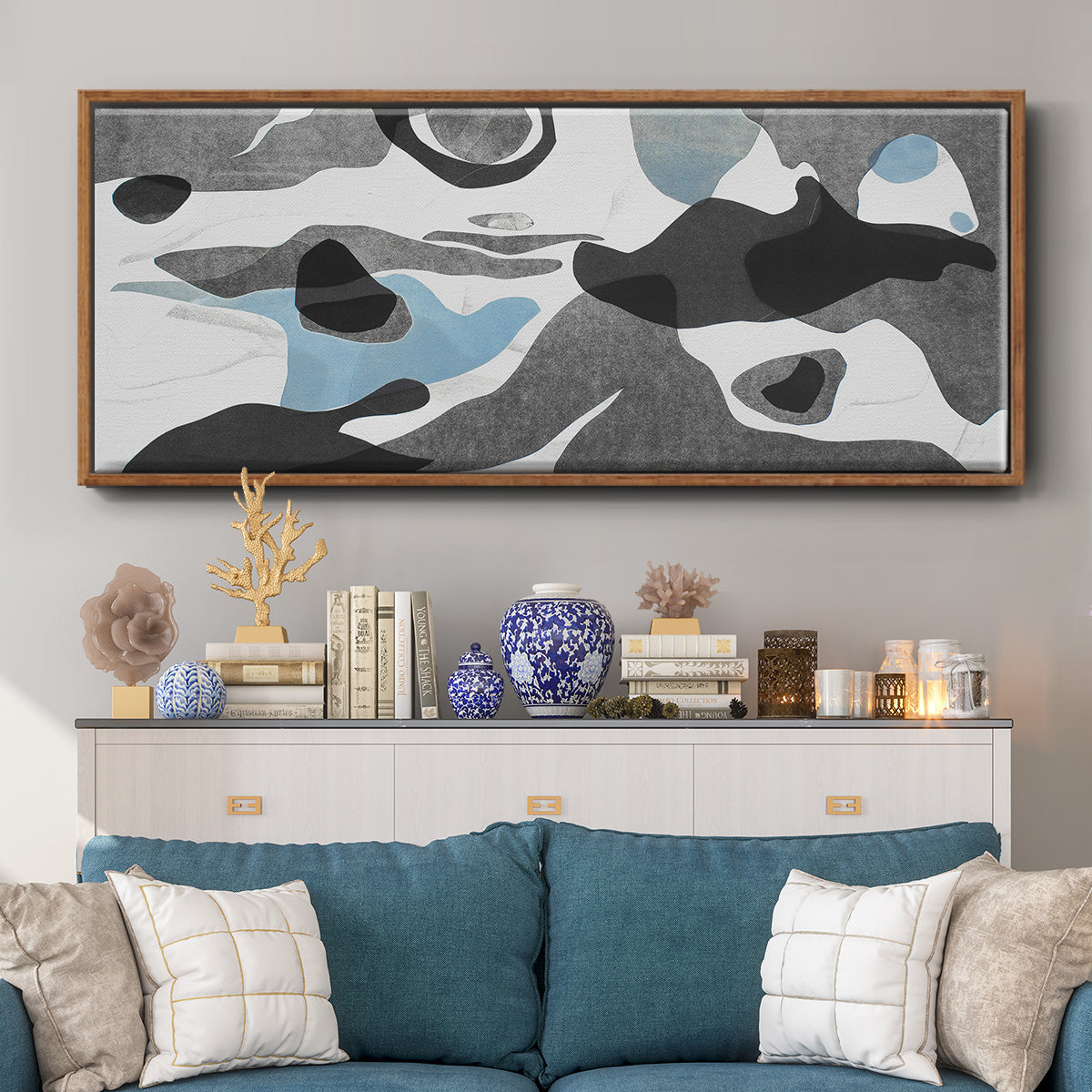 Rivers & Stones III - Floater Framed Canvas Print