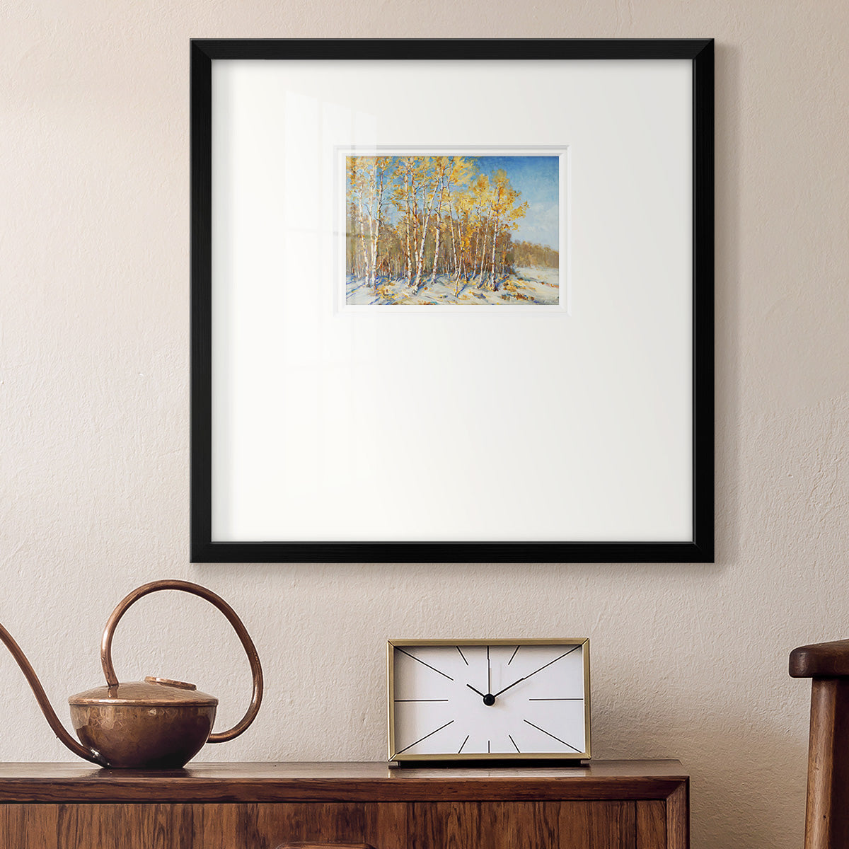 Autumn Trees Premium Framed Print Double Matboard