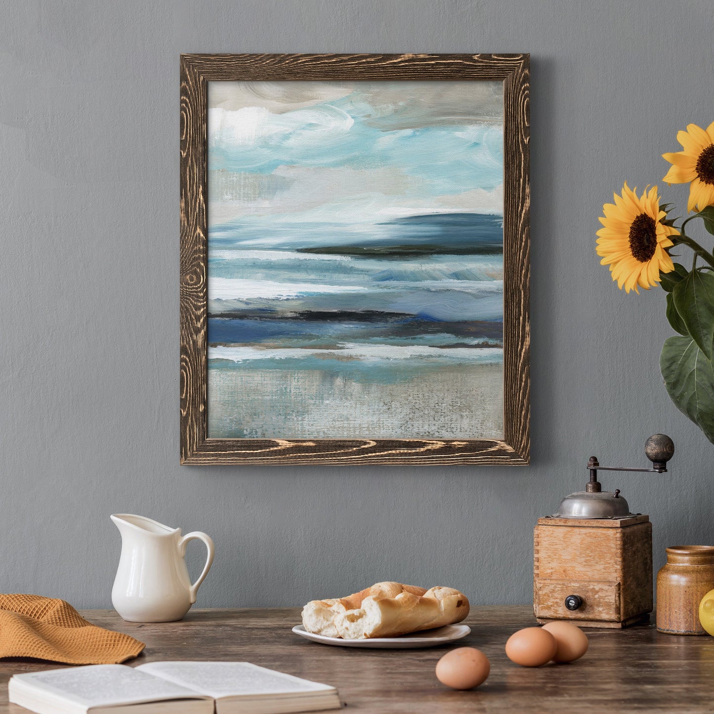 Distant Drama II - Barnwood Framed Canvas Print