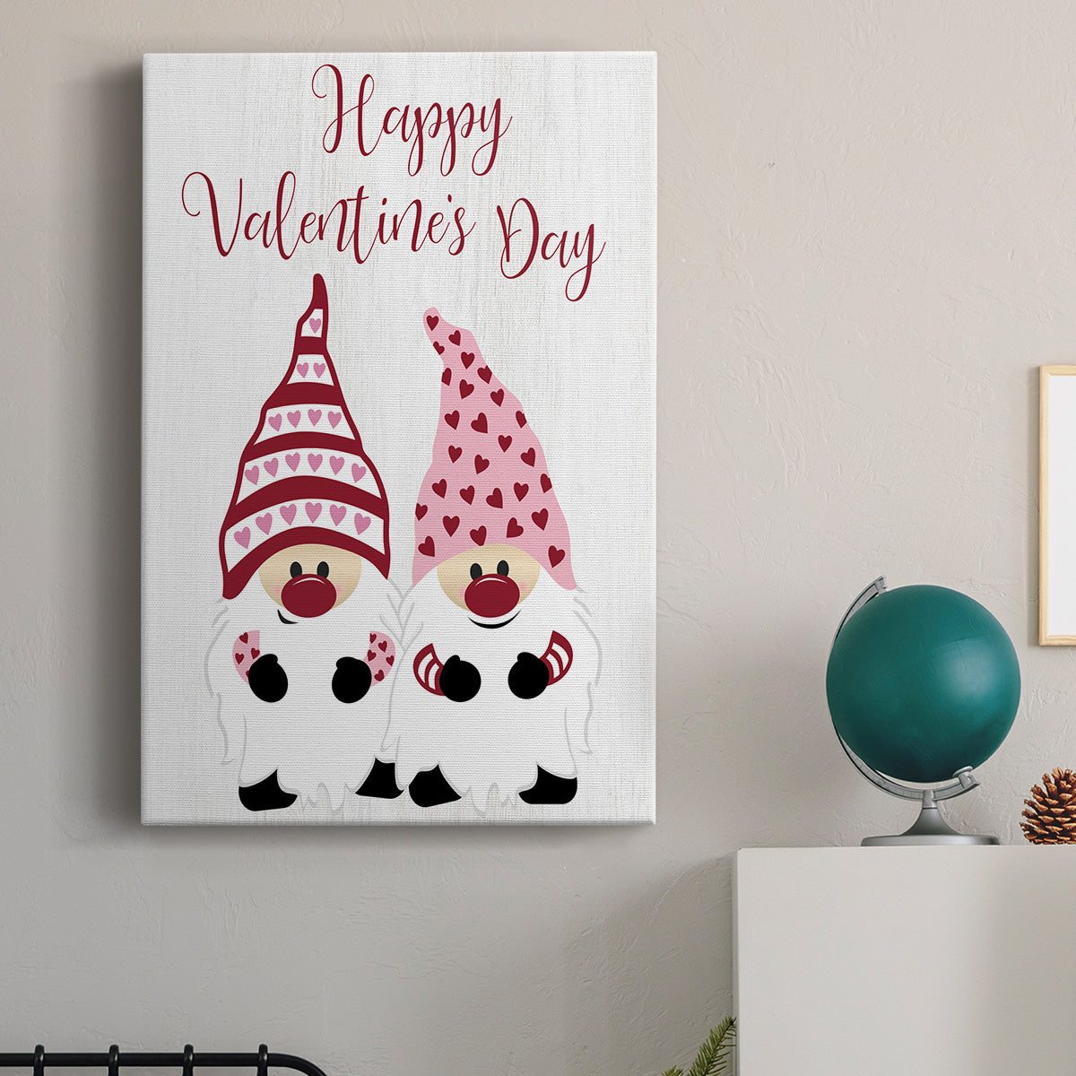 Valentines Gnomes Premium Gallery Wrapped Canvas - Ready to Hang