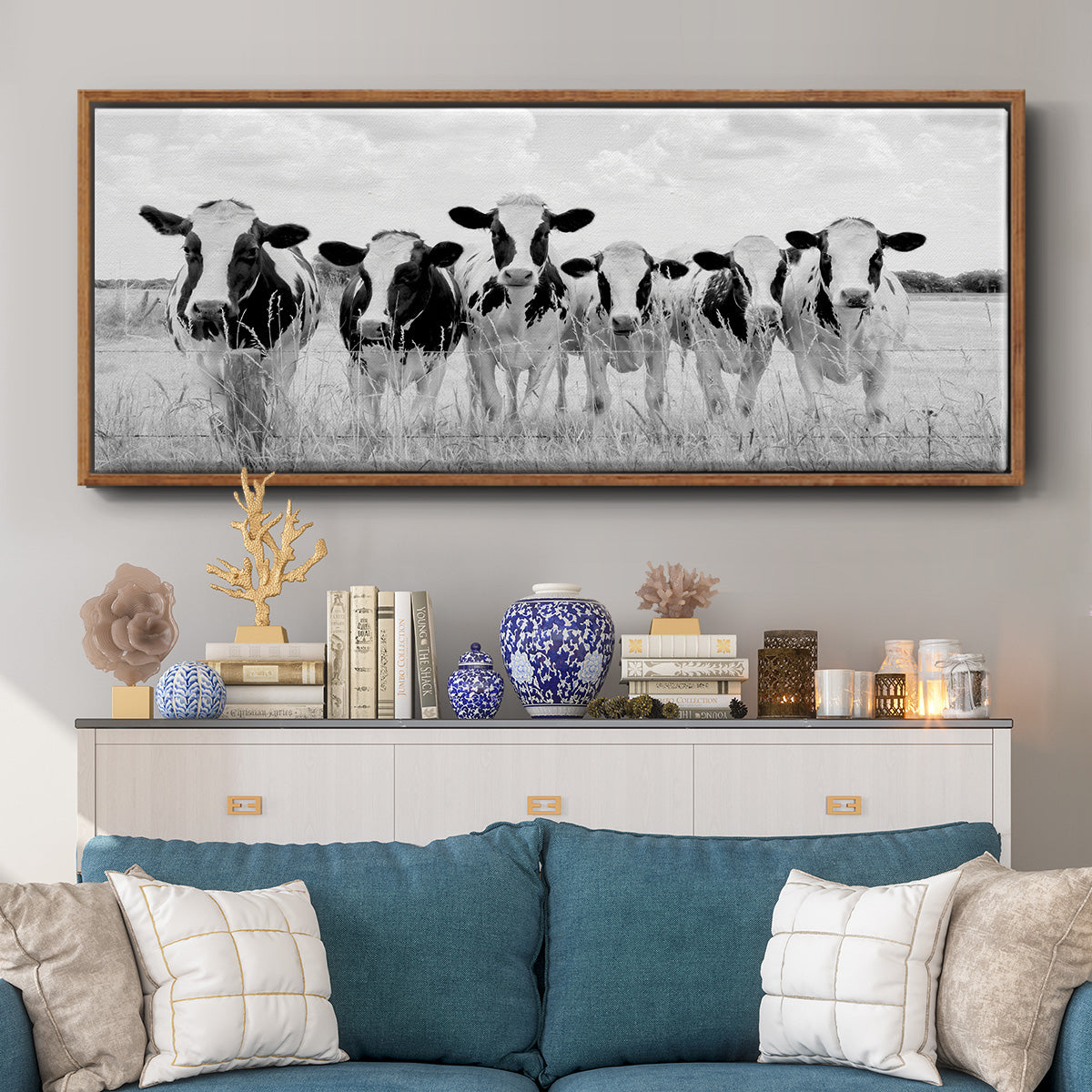 Grazing Pasture - Floater Framed Canvas Print