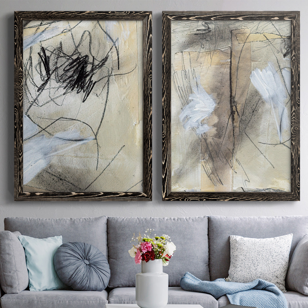 Masked Notes VII - Premium Framed Canvas 2 Piece Set - Ready to Hang