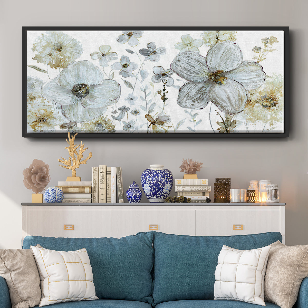 Garden Glitter III - Floater Framed Canvas Print