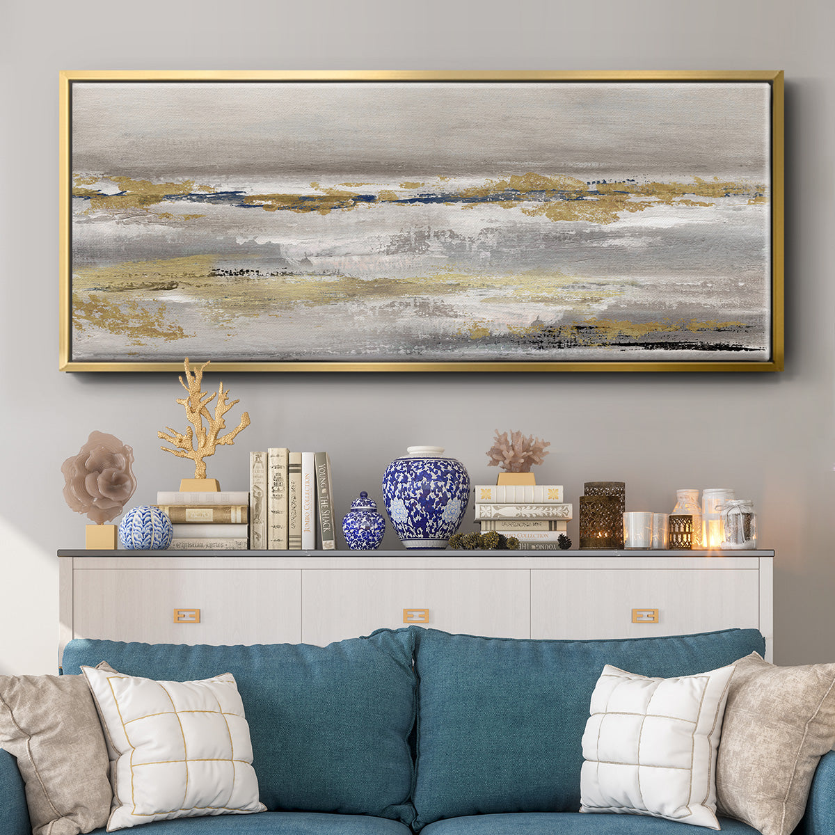 Golden Fog - Floater Framed Canvas Print