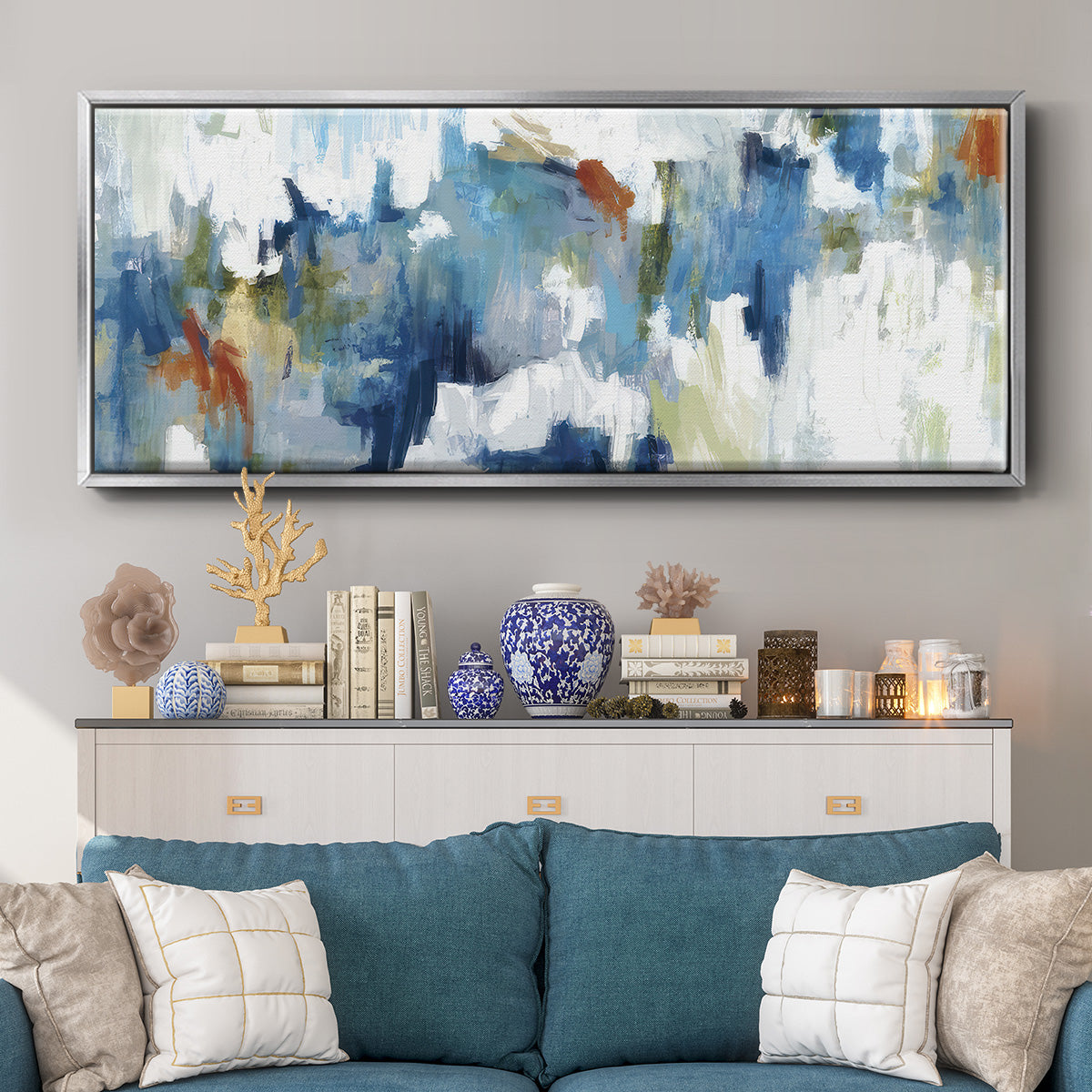 Color Falls - Floater Framed Canvas Print