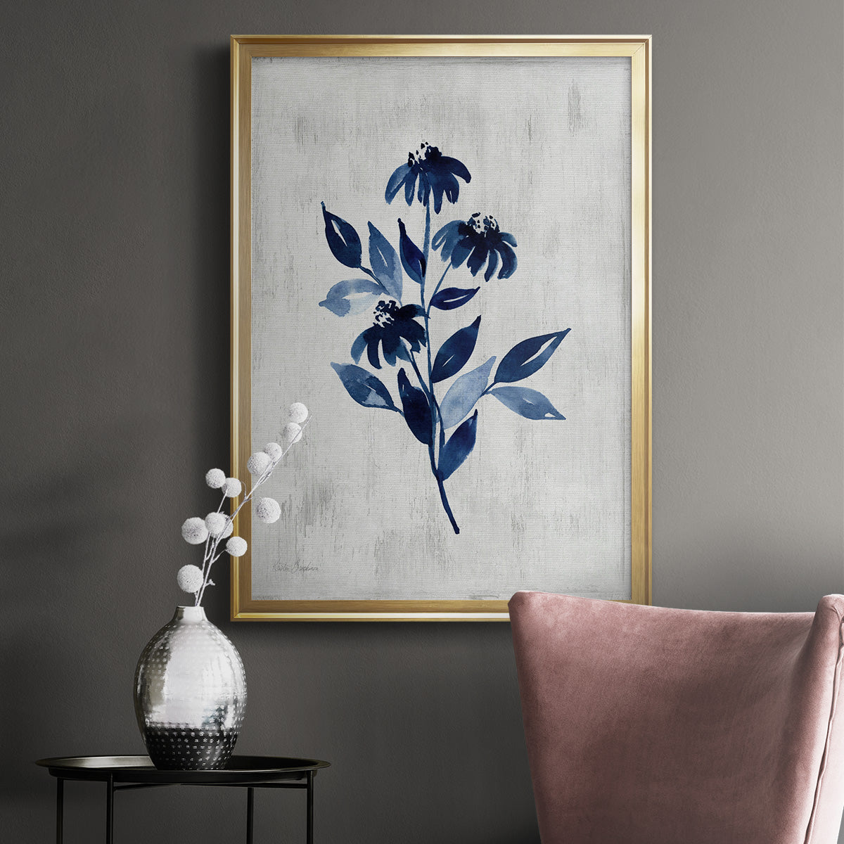 Wild Indigo I - Modern Framed Canvas Print