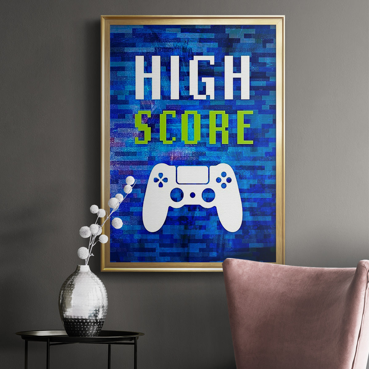 It's Game On I - Modern Framed Canvas Print