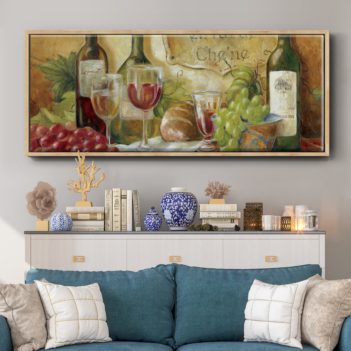Aged Oak - Floater Framed Canvas Print