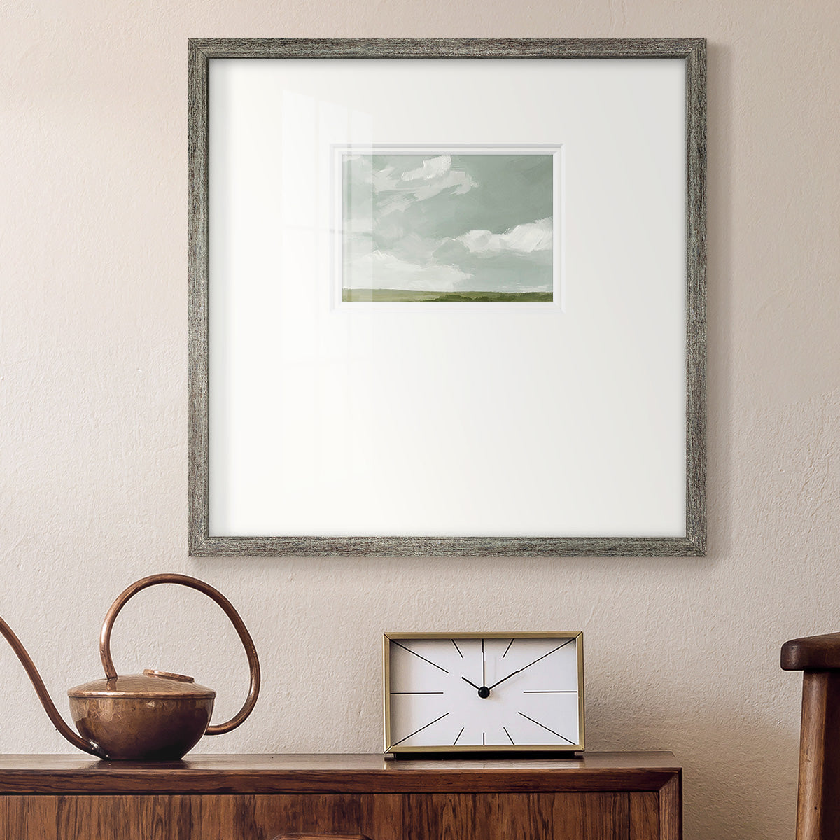 Gray Stone Sky II Premium Framed Print Double Matboard