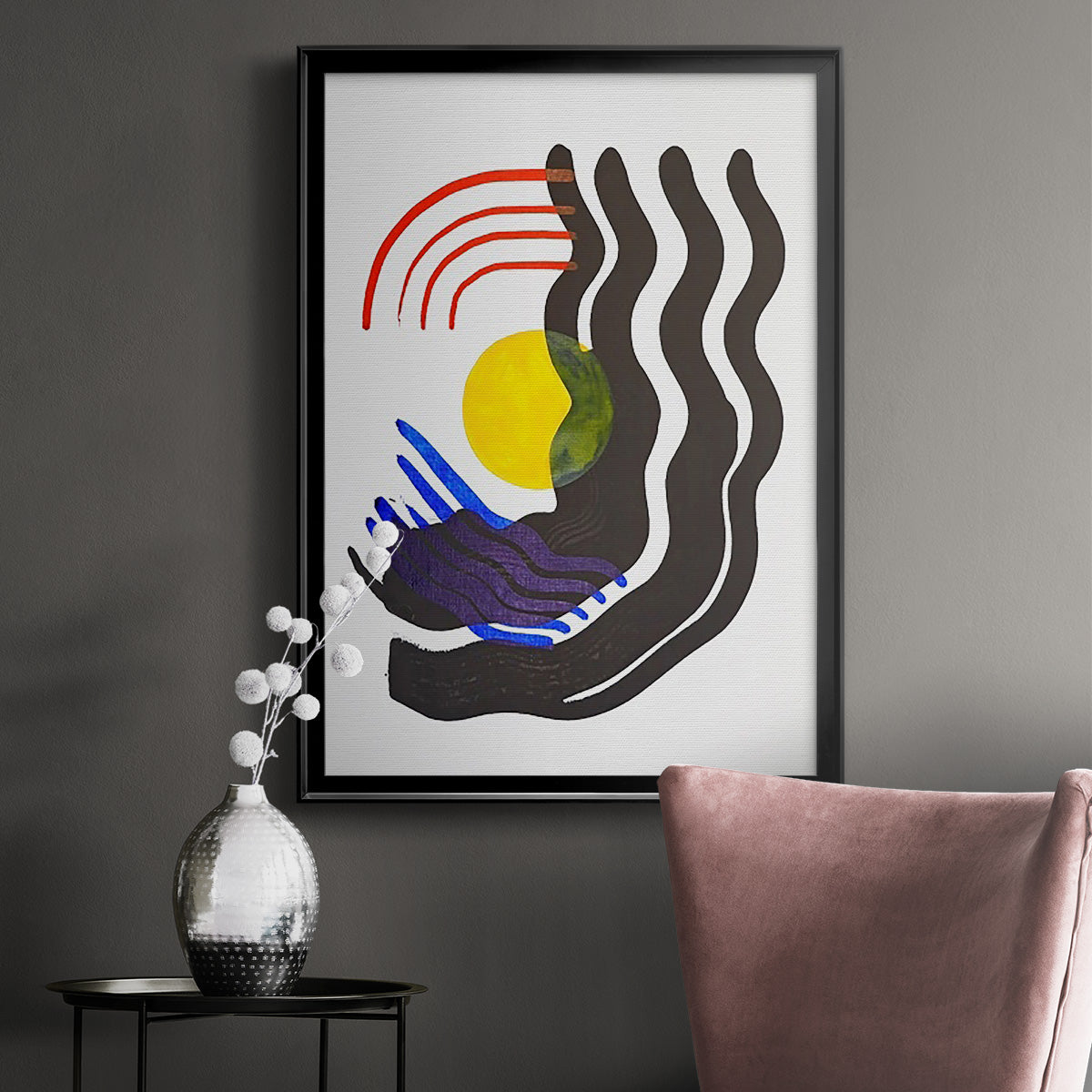 Shifting III - Modern Framed Canvas Print