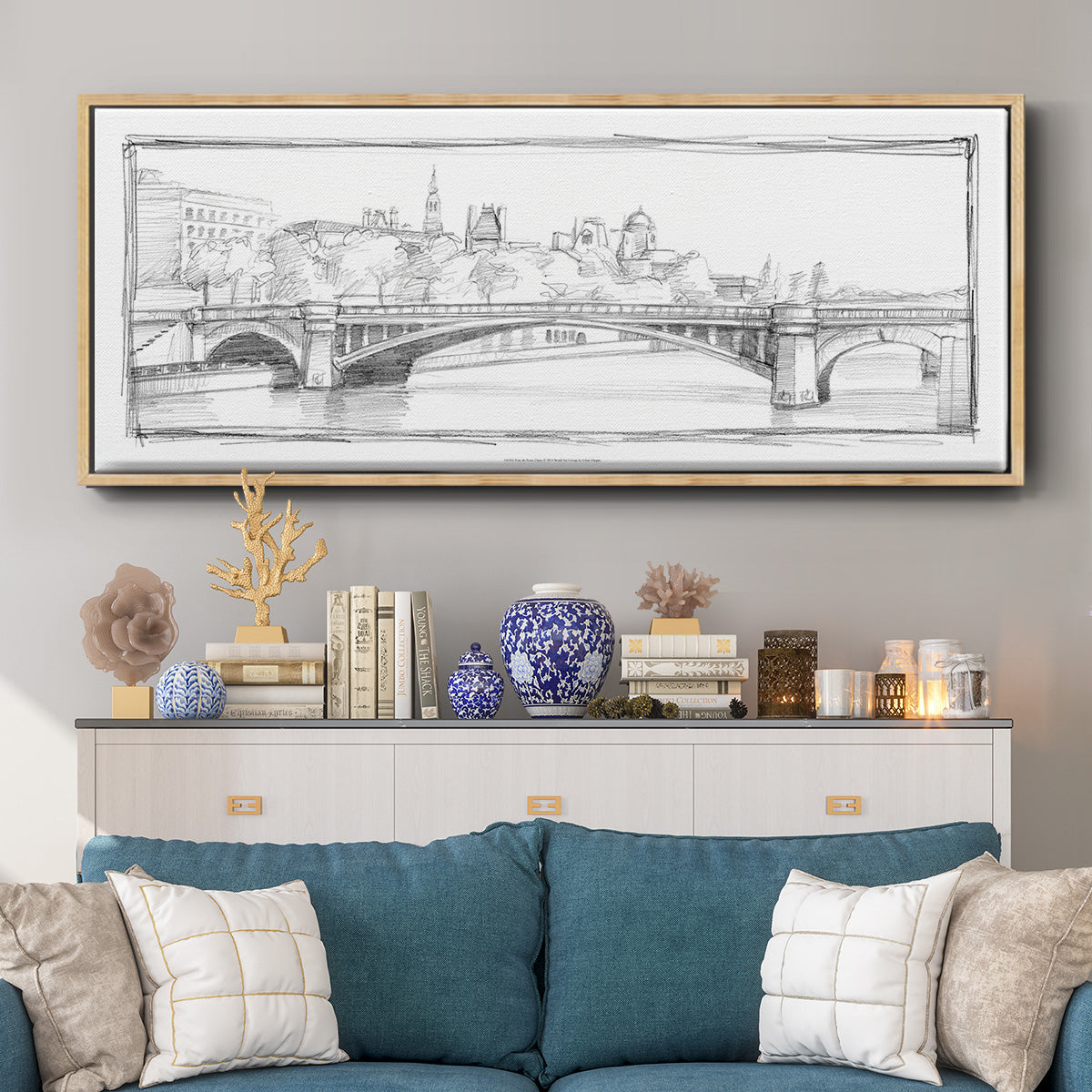 Pont de Notre Dame - Floater Framed Canvas Print