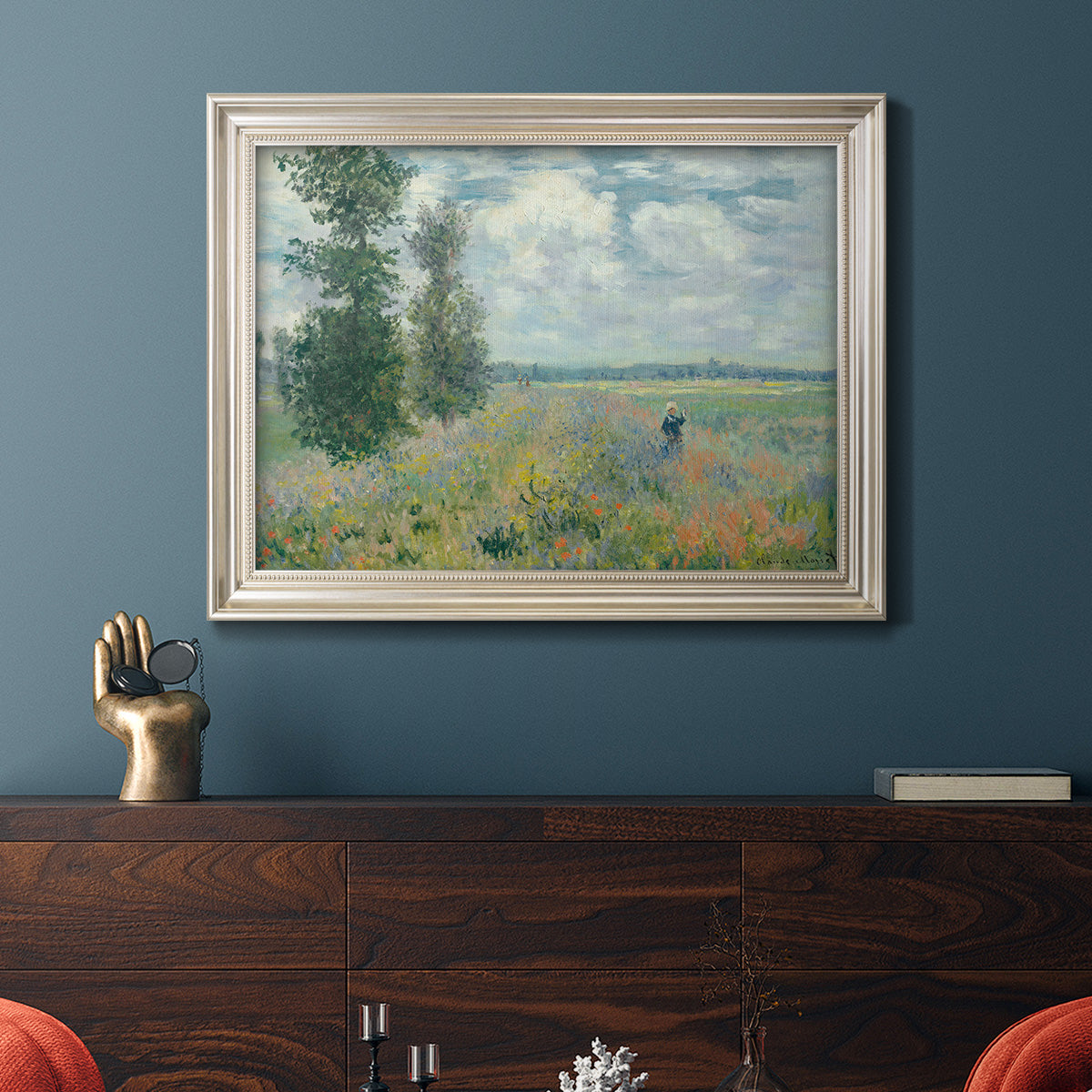 Poppy Field, Argenteuil - Ornate Framed Canvas Print