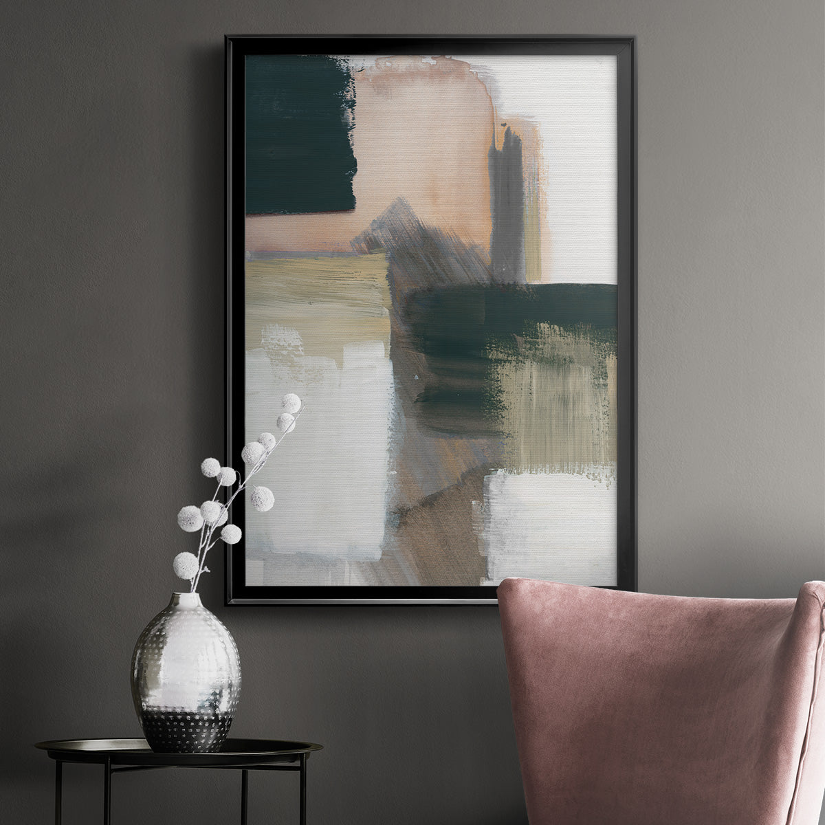 Marble Block Symmetry III - Modern Framed Canvas Print