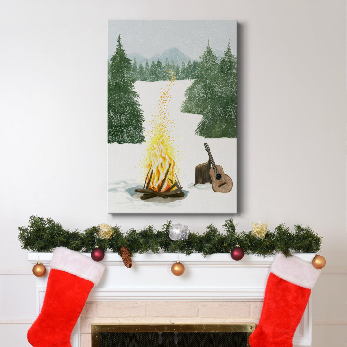 Camping for Christmas Collection B Premium Gallery Wrapped Canvas - Ready to Hang