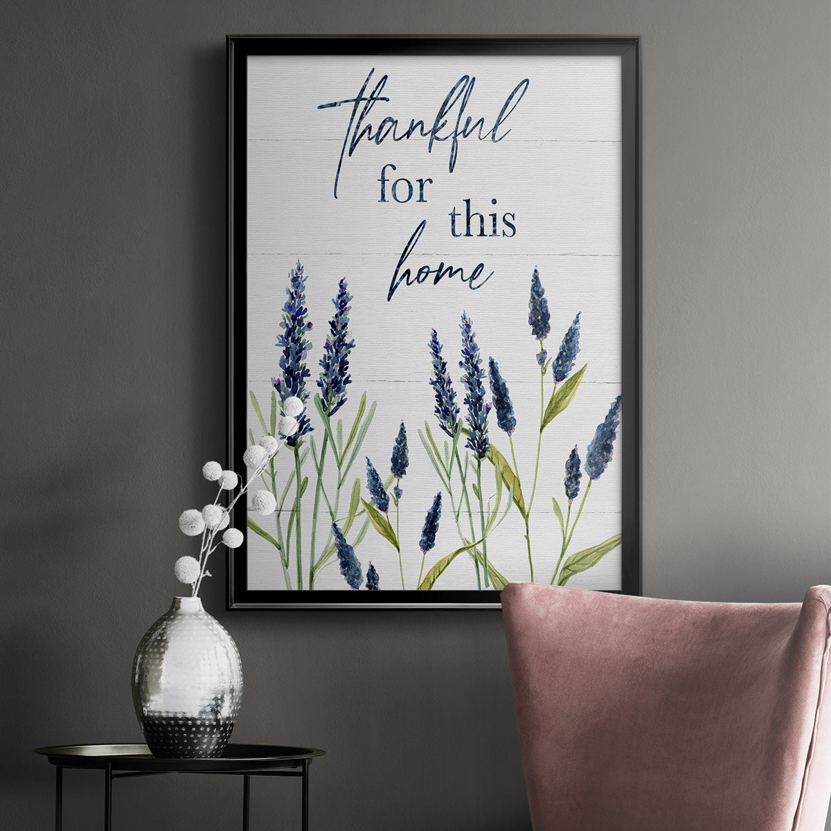 Thankful for this Home - Modern Framed Canvas Print