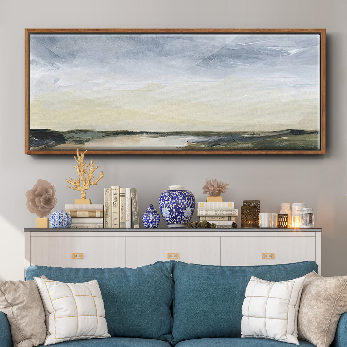 Green Ridge II - Floater Framed Canvas Print
