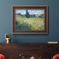 Green Wheat Field with Cypress - Ornate Framed Canvas Print