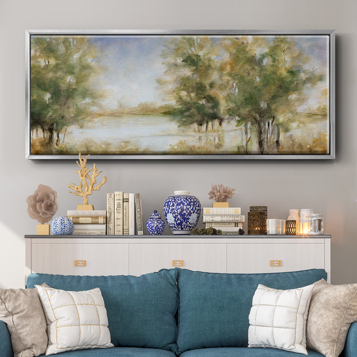 Waterway Grove - Floater Framed Canvas Print