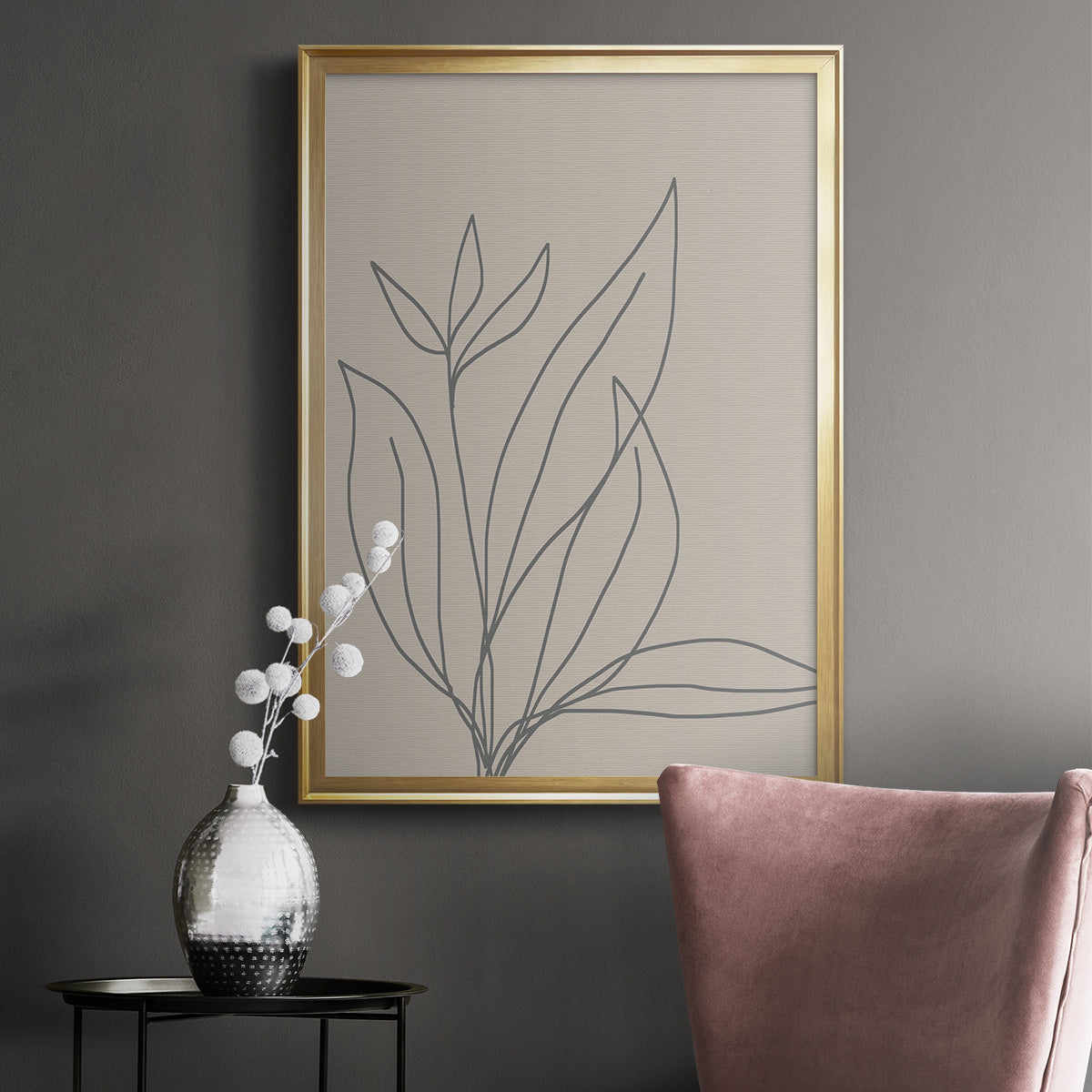 Neutral Lines I - Modern Framed Canvas Print
