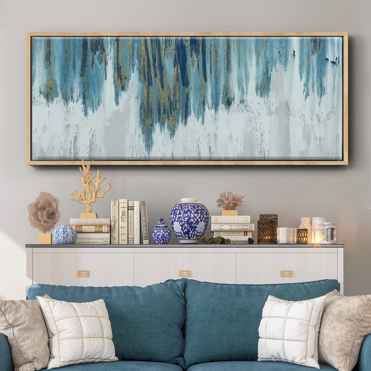 Soft Summer Night - Floater Framed Canvas Print
